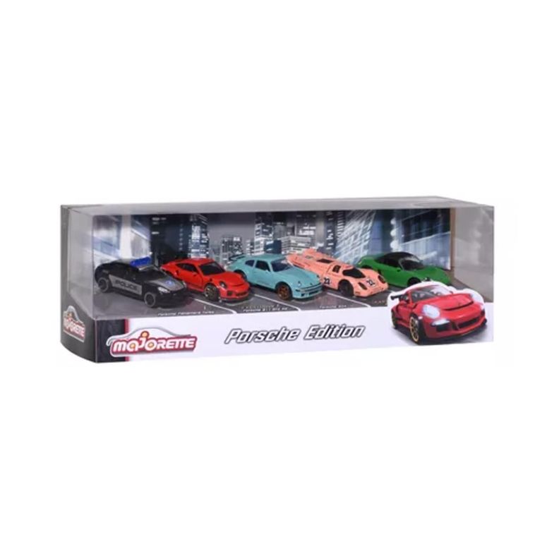 Juguete Pack 5 Autos 1:62 Metalicos Porsche Edition Infantil Rojo