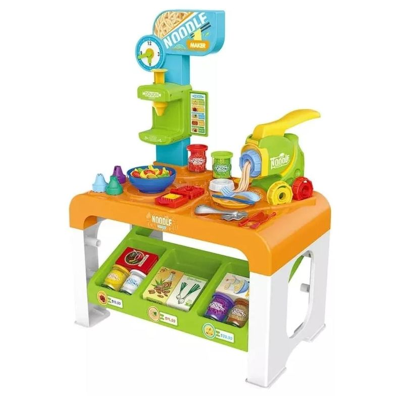 Juguete Mesa Maquina De Fideos Con Plastilina Magica 37 Piezas Verde