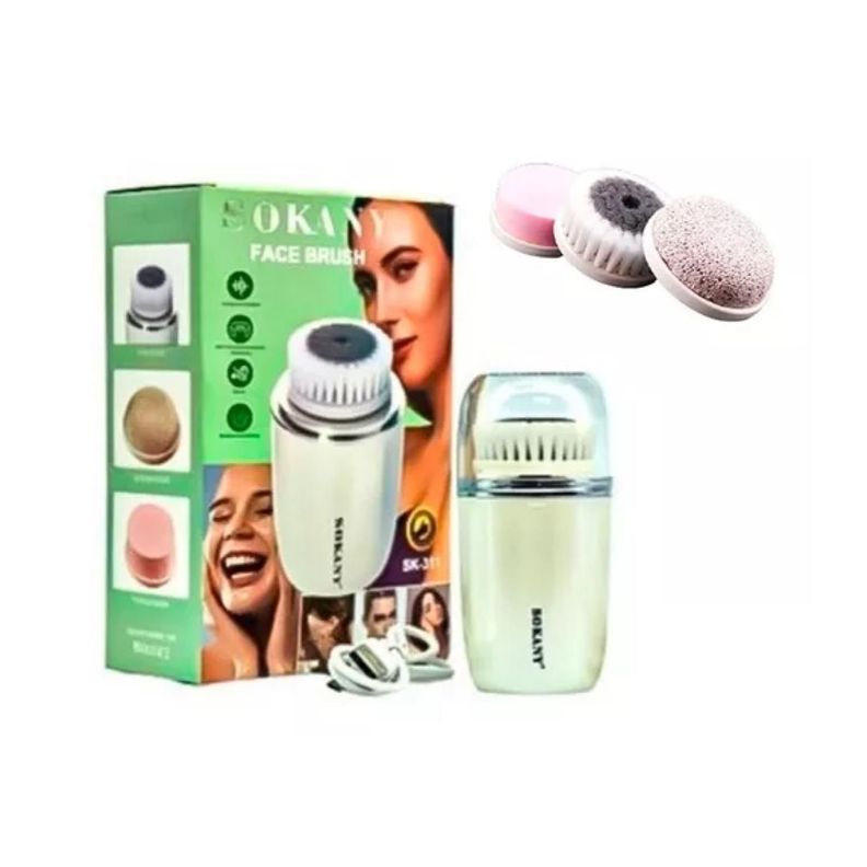 Brocha Limpiadora Facial Con Accesorios Recargable USB-2