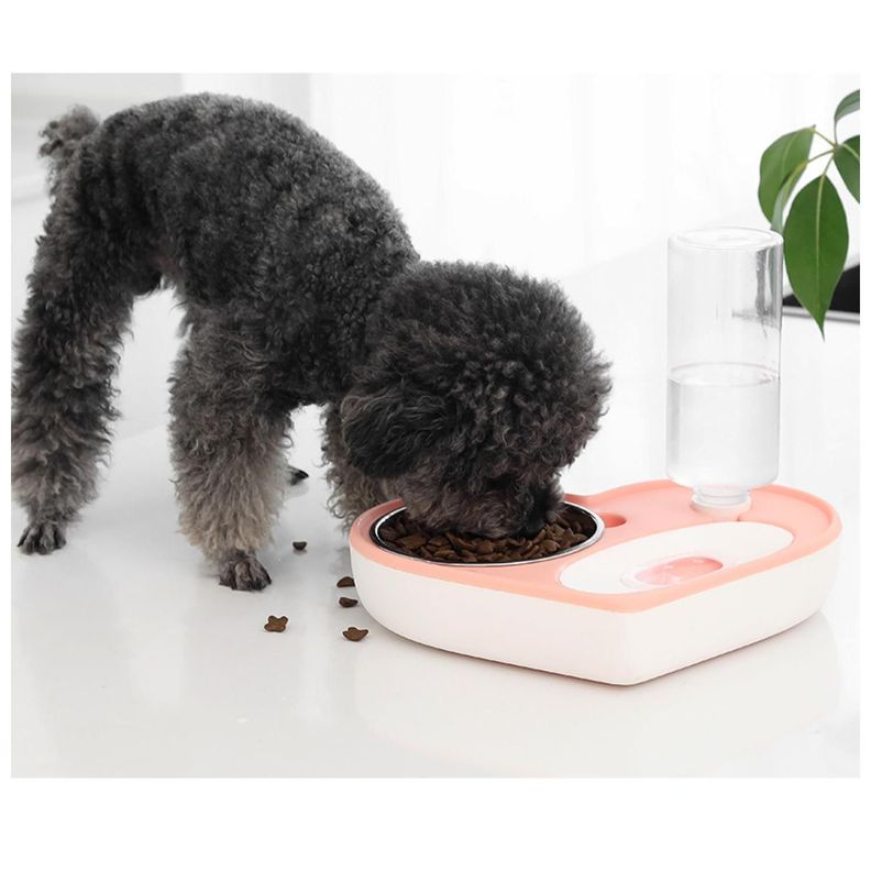 Plato Tazon Comida Para Mascotas Dispensador Agua Automatico-1