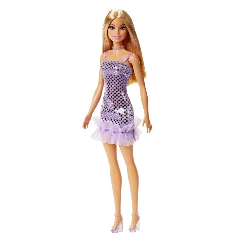 Juguete Figura Barbie Glitz Vestido Calipso Morado 30cm-0