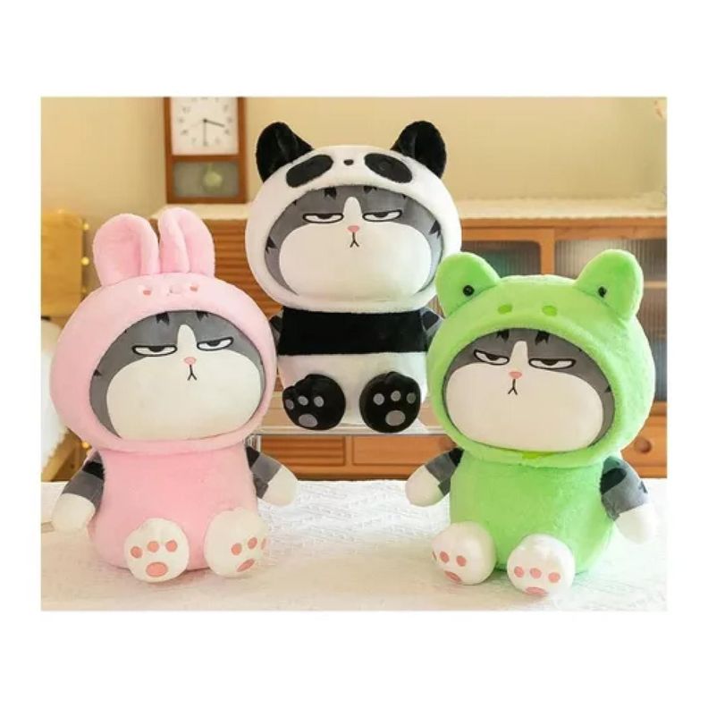 Juguete Peluche Gato Emperador Disfraz Rana Kawaii 40cm Infantil-2