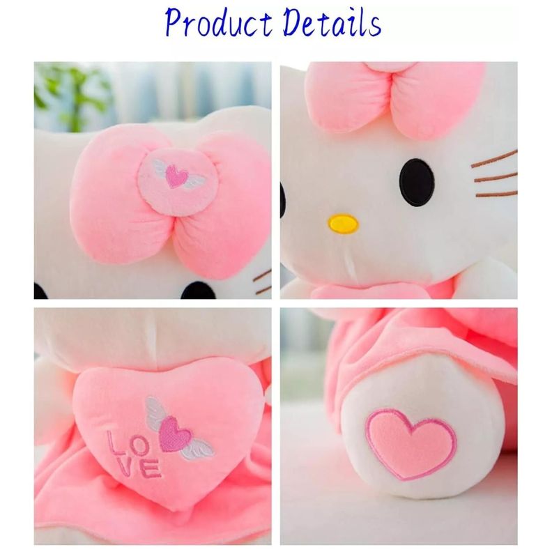 Juguete Peluche Hello Kitty Con Corazon 20cm Rosado Infantil-4