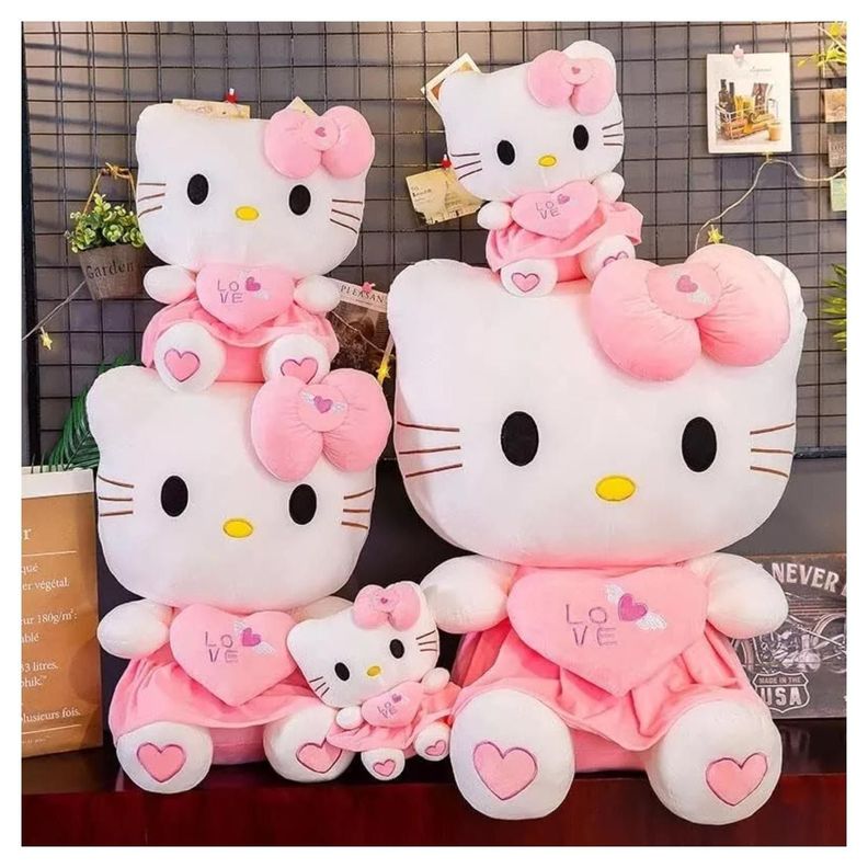 Juguete Peluche Hello Kitty Con Corazon 20cm Rosado Infantil-5