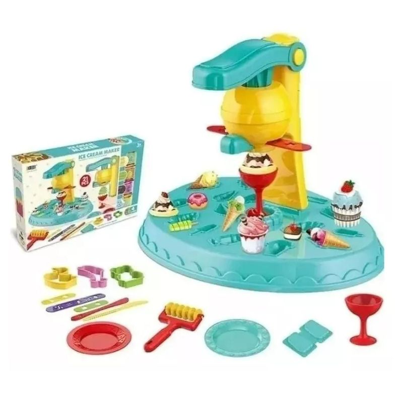 Juguete Set Maquina De Helados Con Plasticina 21 Piezas Infnatil-2