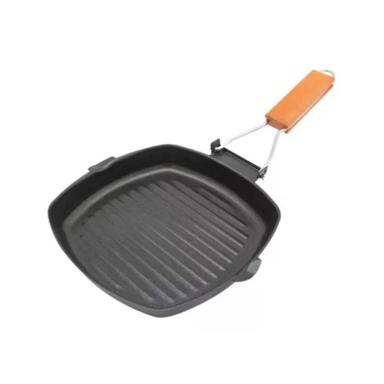 Sarten Plancha Grill Antiadherente Cuadrado 24cm Con Mango-0