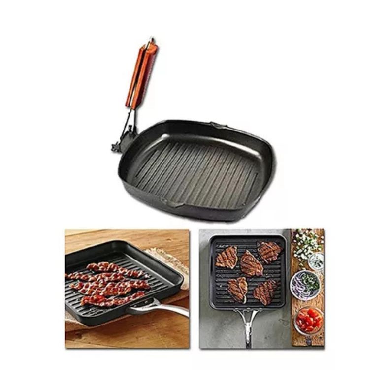 Sarten Plancha Grill Antiadherente Cuadrado 24cm Con Mango-1