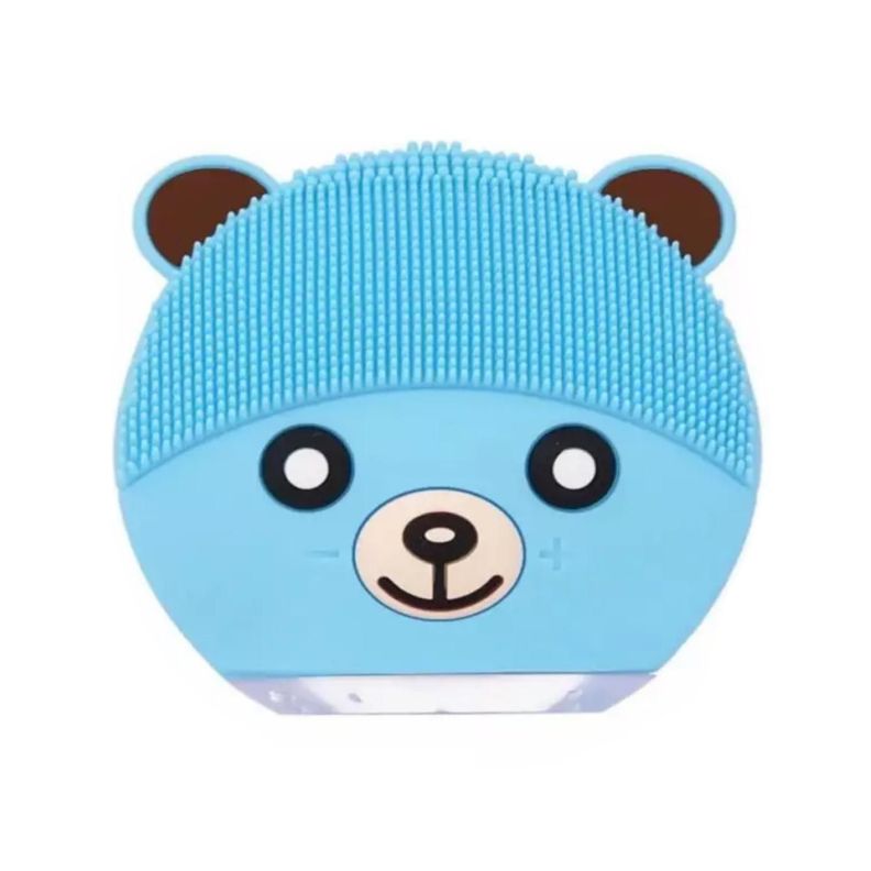 Cepillo Limpieza Facial Sonico De Silicona USB Osito Azul-0