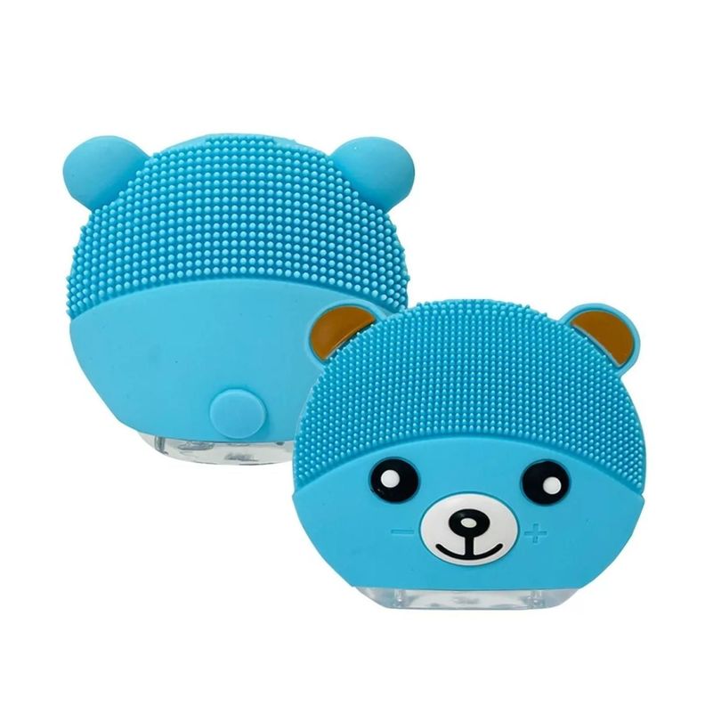 Cepillo Limpieza Facial Sonico De Silicona USB Osito Azul-1