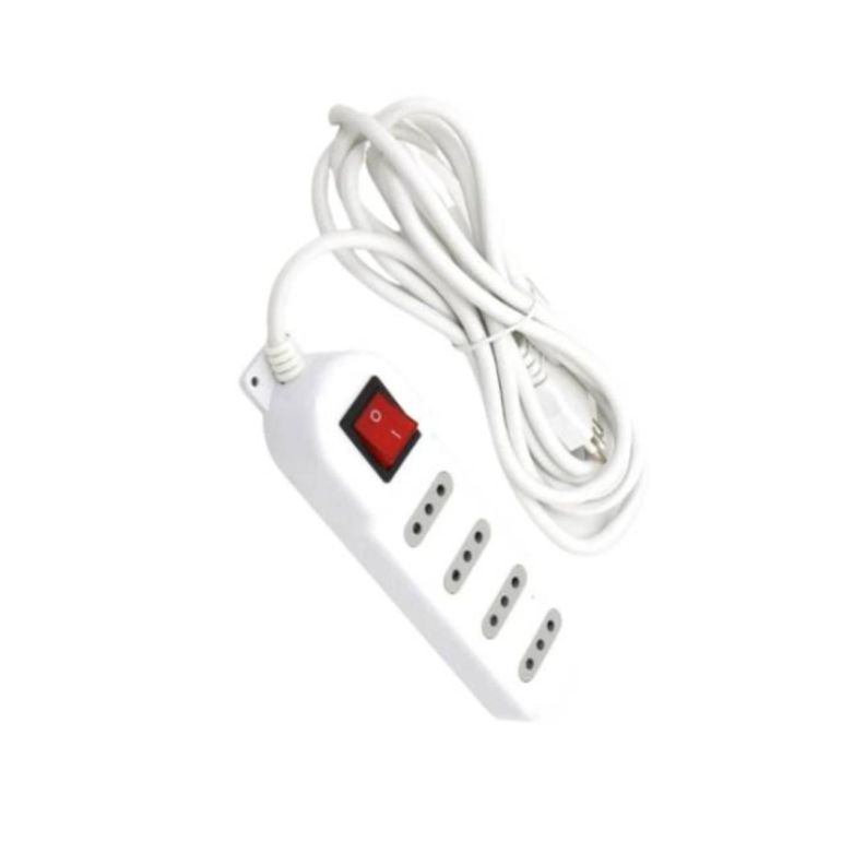 Zapatilla Alargador 3mt 4 Entradas Con Switch Blanco-1