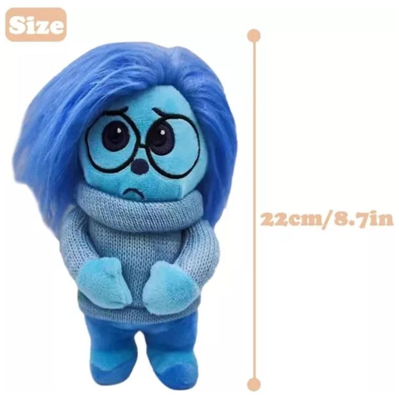 Juguete Peluche Tristeza 30cm Azul Felpa Infantil-1