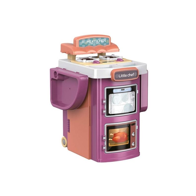 Juguete Set Maleta Cocina 49 Piezas 2 En 1 Infantil Rosa-0