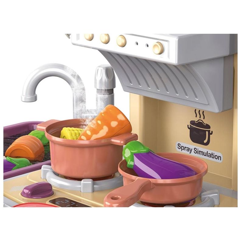Juguete Set Maleta Cocina 49 Piezas 2 En 1 Infantil Rosa-4