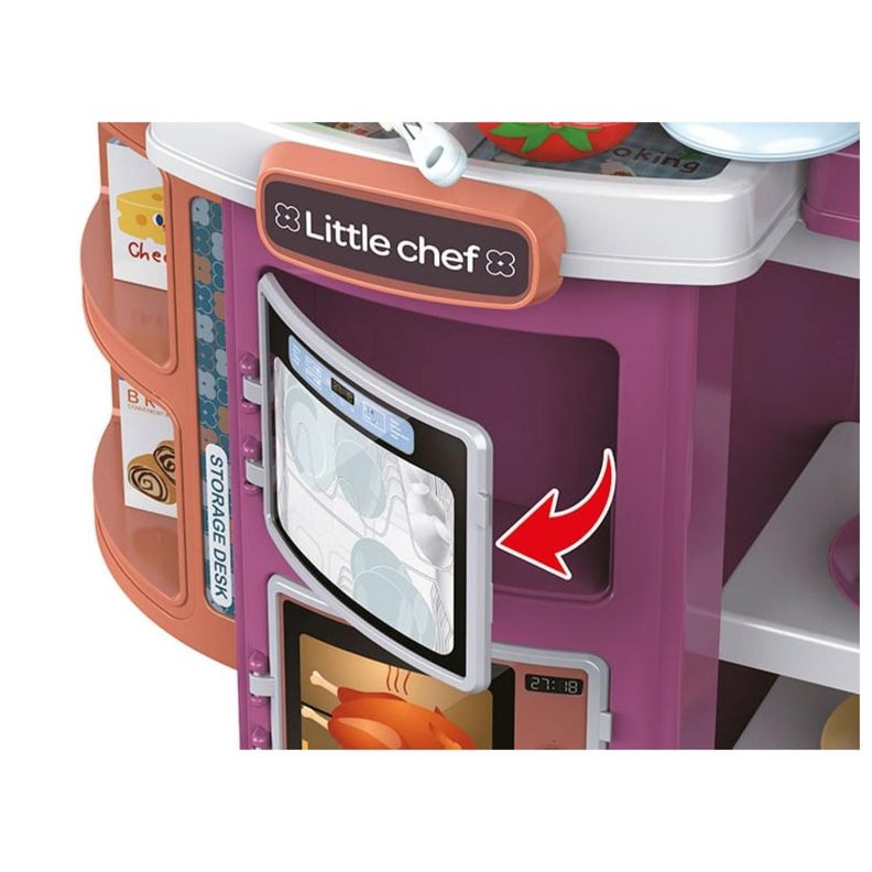 Juguete Set Maleta Cocina 49 Piezas 2 En 1 Infantil Rosa-6