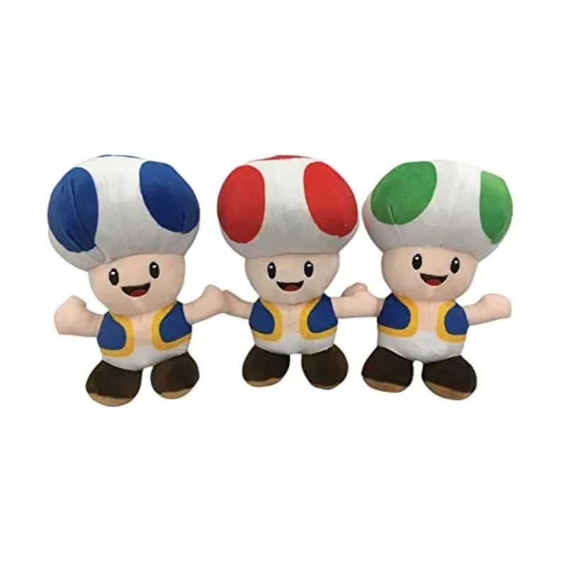 Juguete Pack 3 Peluches Honguito 20cm Mario Bros Infantil-3