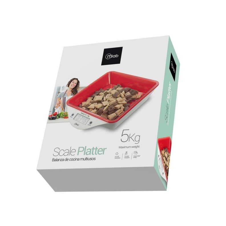 Balanza Peso De Cocina LCD 5Kg Scale Platter 9056 Blanco