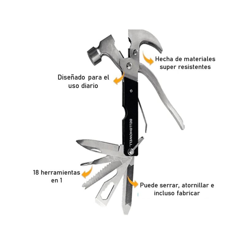 Kit De Martillo Multifuncional 18 En 1 Para Viajes Y Hogar-1