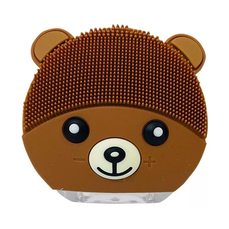 Cepillo Limpieza Facial Sonico De Silicona USB Osito Cafe-0