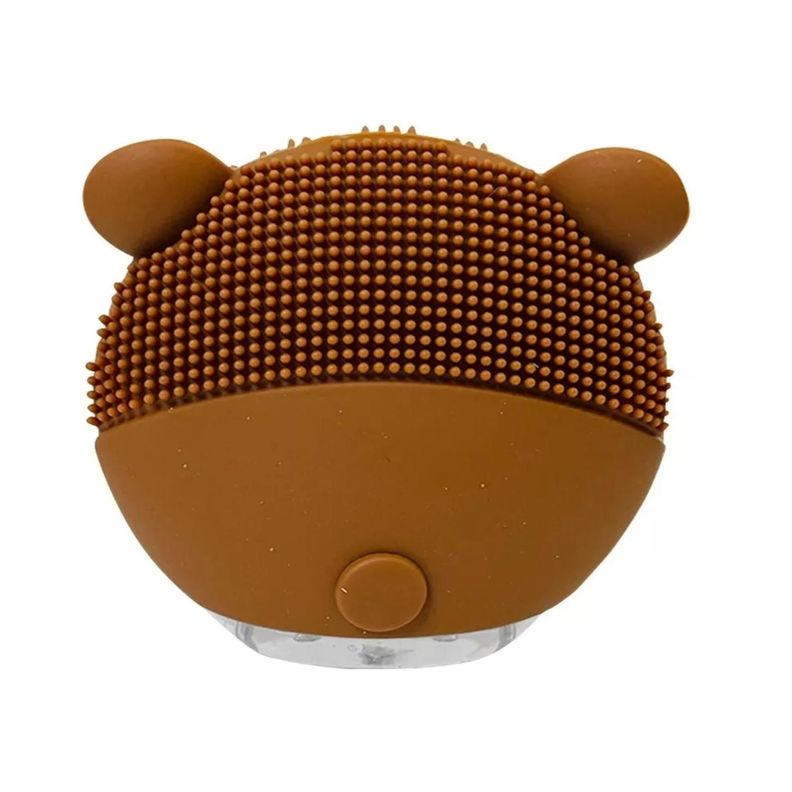 Cepillo Limpieza Facial Sonico De Silicona USB Osito Cafe-3
