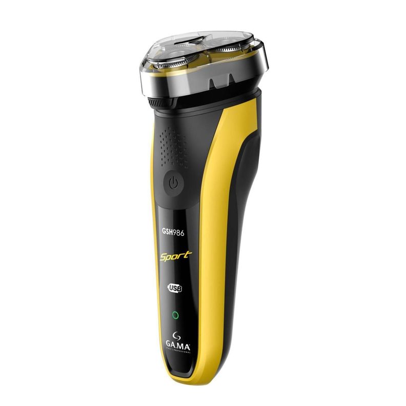 Maquina Afeitadra Circular Recargable USB Sport GSH986 Amarillo