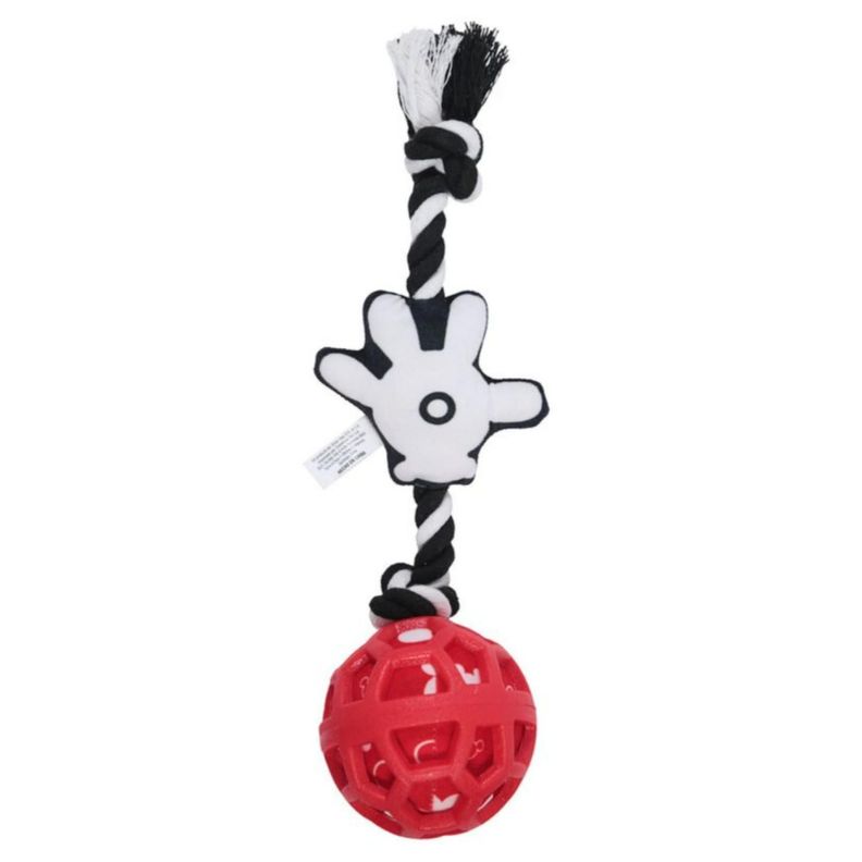 Juguete Interactivo Para Mascotas Cuerda Y Pelota Rojo MM-0