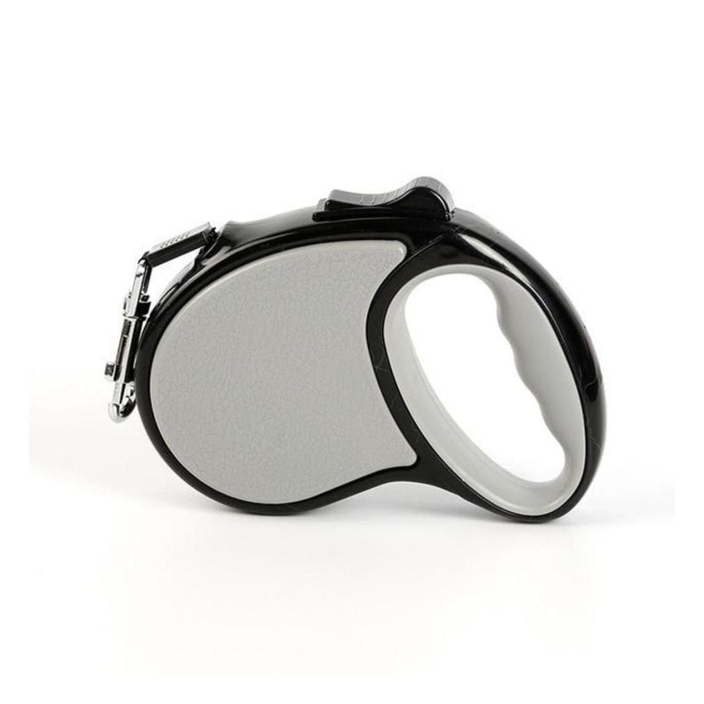 Cuerda Retractil 5M Flexible Paseo De Perro Cachorro Gris-0