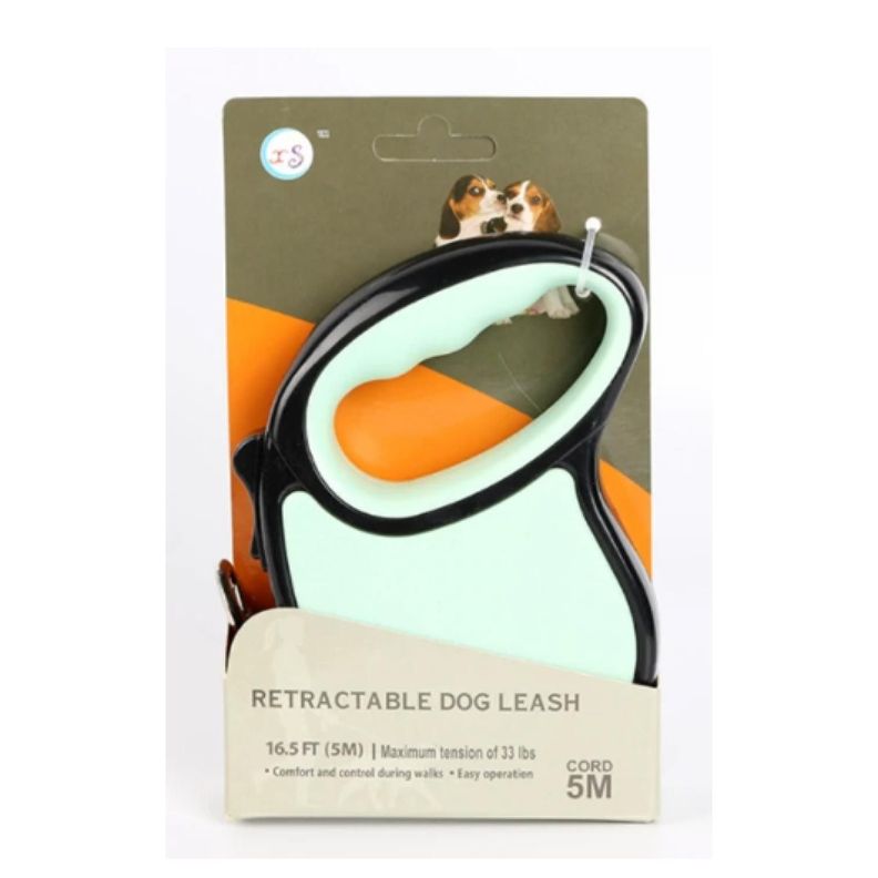 Cuerda Retractil 5M Flexible Paseo De Perro Cachorro Gris-3