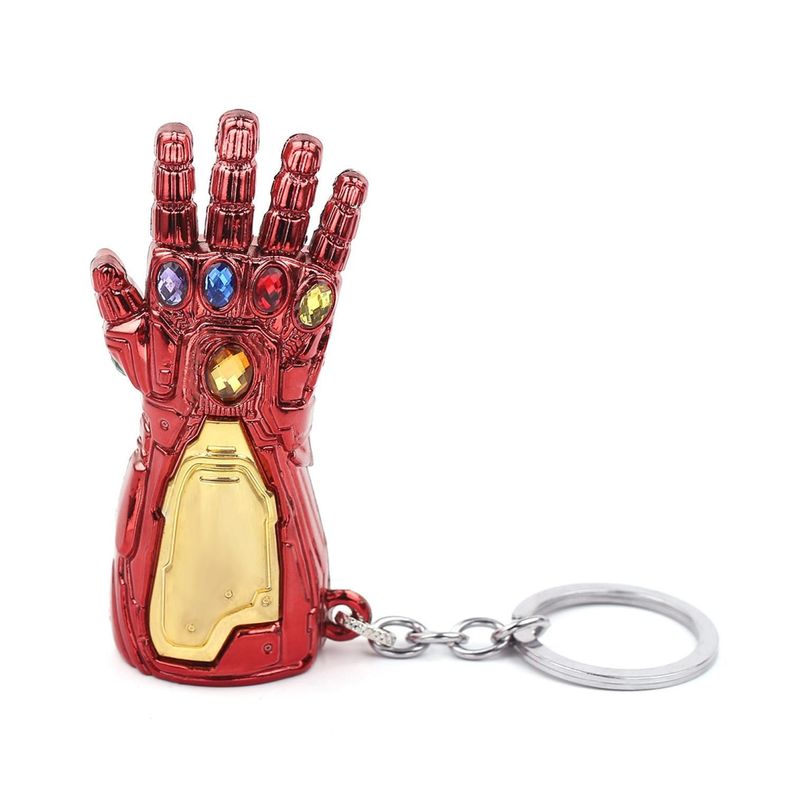 Llavero Metalico Premium Guantalete Iron Man 8cm Rojo