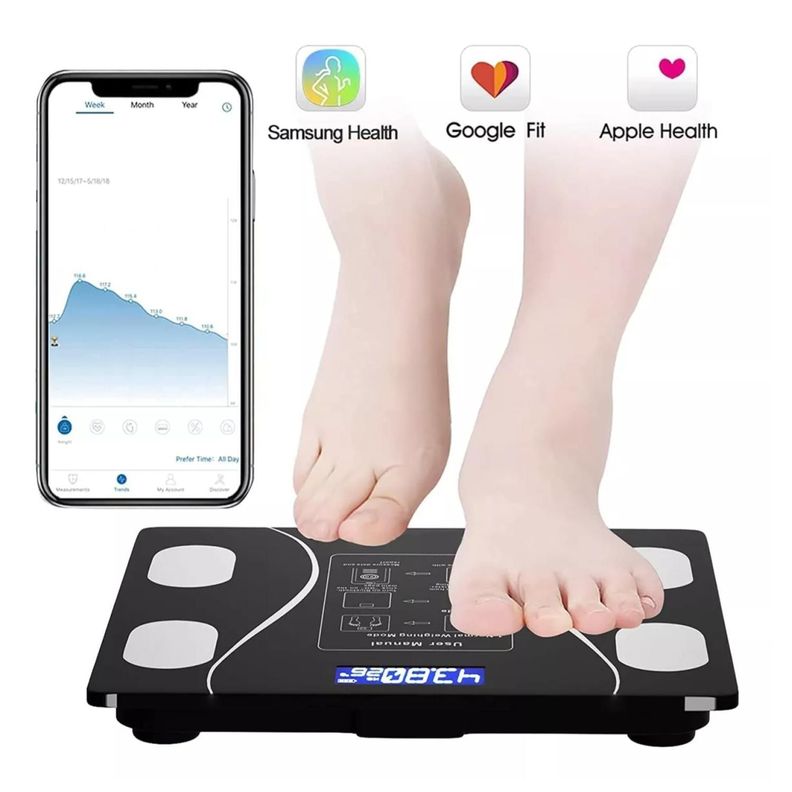Peso Balanza Digital De Baño Smart App Bluetooth 180Kg-3
