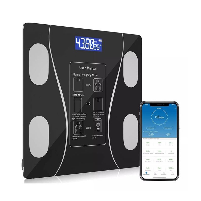 Peso Balanza Digital De Baño Smart App Bluetooth 180Kg-4