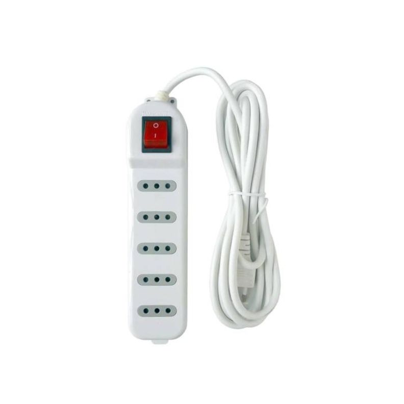 Zapatilla Alargador 5mt 5 Entradas Blanco-0
