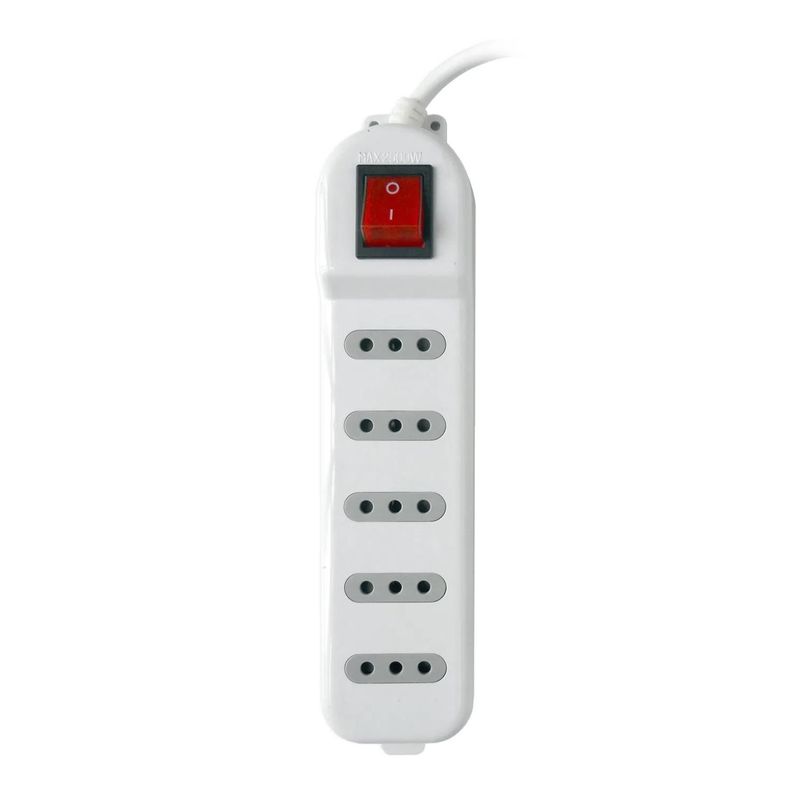 Zapatilla Alargador 5mt 5 Entradas Blanco-1