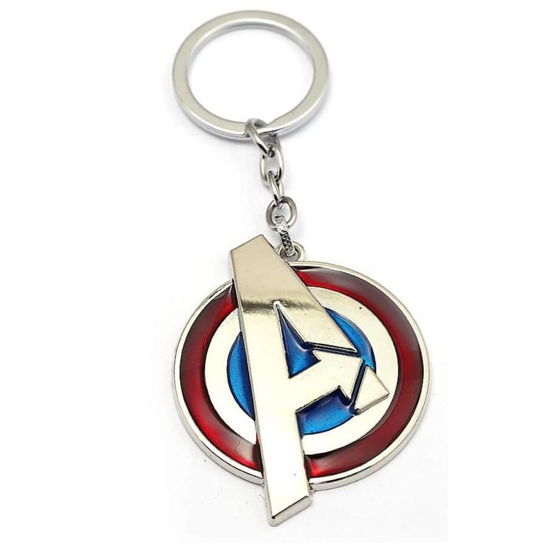 Llavero Metalico Premium Escudo Capitan America Avengers Blanco