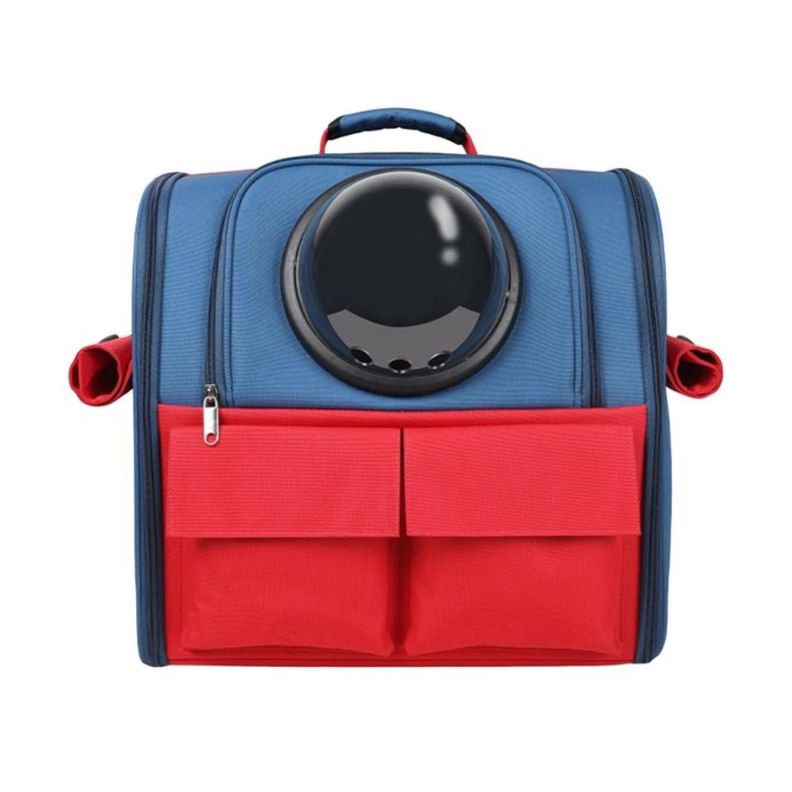 Mochila Transportadora Para Perros Y Gatos 40x39x26cm Azul-0