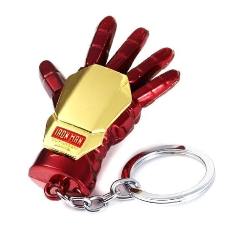 Llavero Metalico Premium Guante Iron Man 8cm Rojo