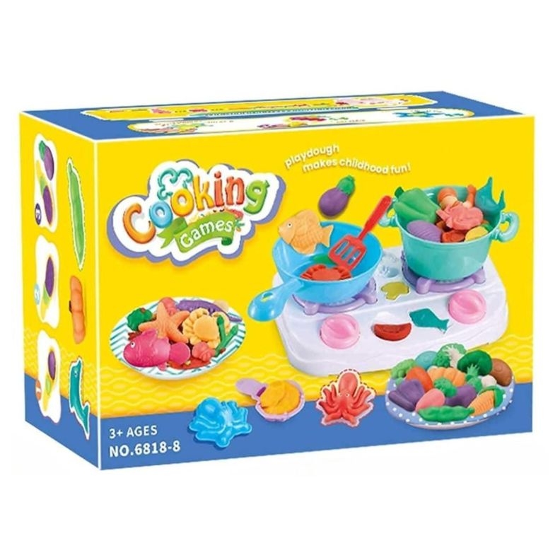 Juguete Set Plasticina Estufa Con Accesorios De Cocina Infnatil Amarillo