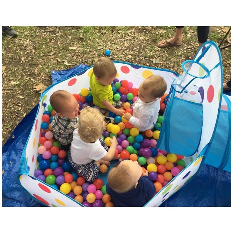 Juguete Carpa 3 En 1 Tunel Piscina De Pelotas Infantil Azul-5