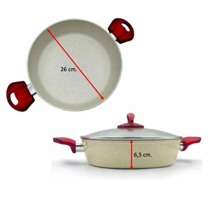 Olla Arrocera Marmoleada 26cm 4800ml Antiadherente-2