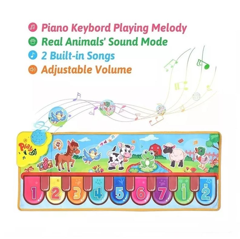 Alfombra Musical Piano Infantil Batería-3