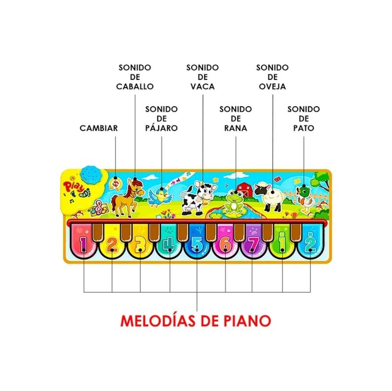 Alfombra Musical Piano Infantil Batería-4