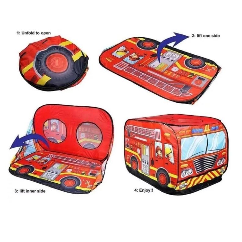 Carpa Armable Centro Juegos Camión Bomberos Infantil-3