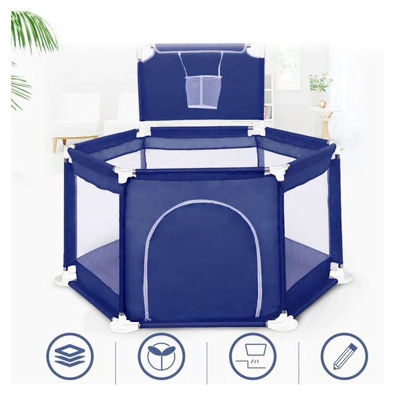 Piscina Corral Infantil Bebe Estimulacion Pelotas Azul-3