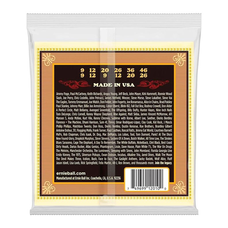Ernie Ball P02010 EARTHWOOD Set de Cuerdas Guitarra Acústica 12 Cuerdas-1