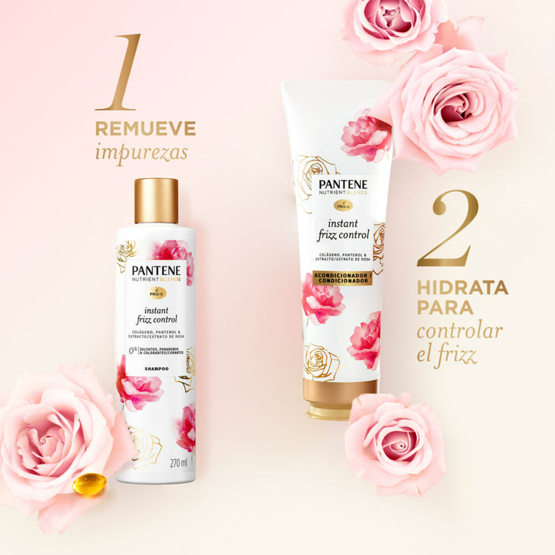 3 Shampoo Pantene NBlends Colageno Pantenol Rosa 270ml-4