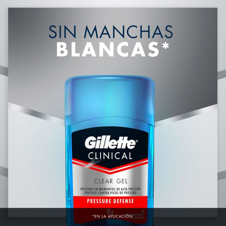 6 Gel Antitranspirante Gillette Clinical 45g-3