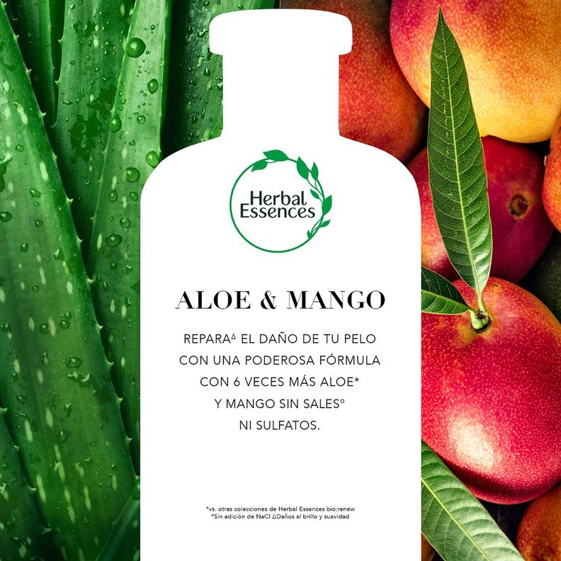 Pack 3 Shampoo Herbal Essences 6X Aloe & Mango 400ml-5