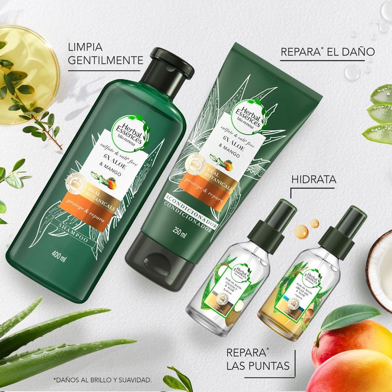 Pack 3 Shampoo Herbal Essences 6X Aloe & Mango 400ml-6