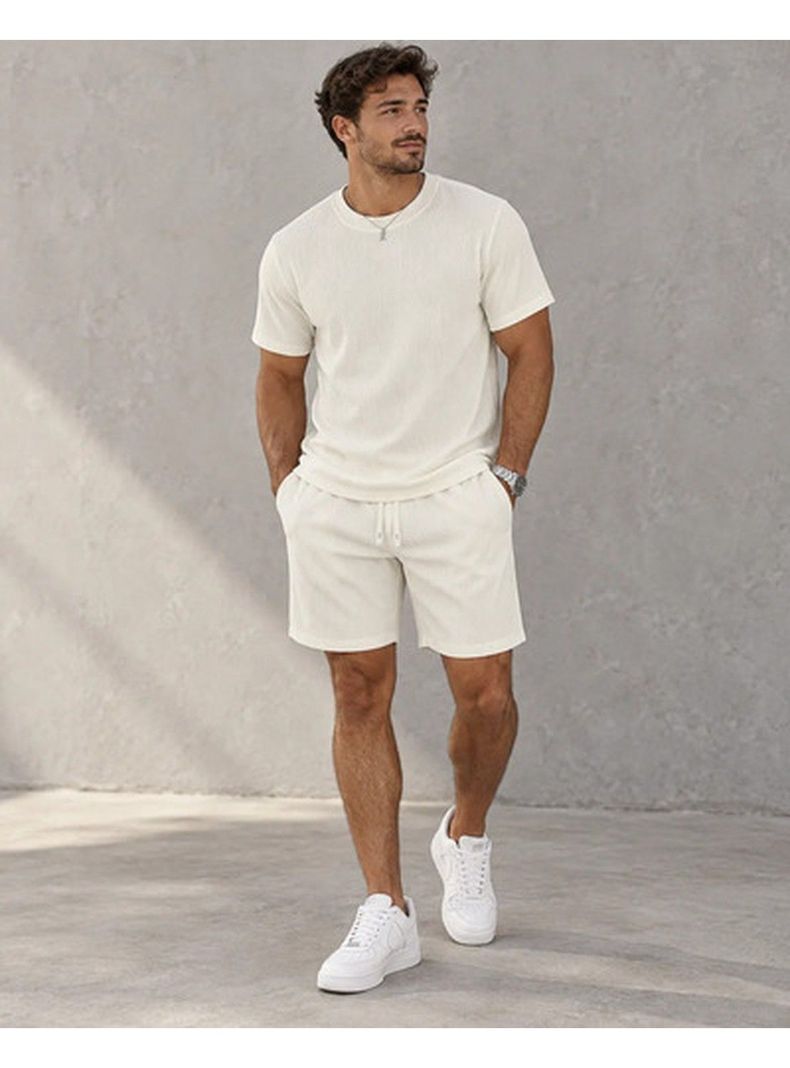 NAZ Conjunto Hombre Polera Short Texturado Casual Verano