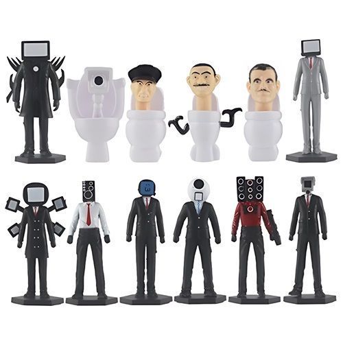 12 Figuras Skibidi Toilet Titan Tv man-0