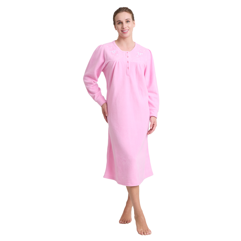 Camisa Polar Bordado Rosa Mujer 723 Beckil-0